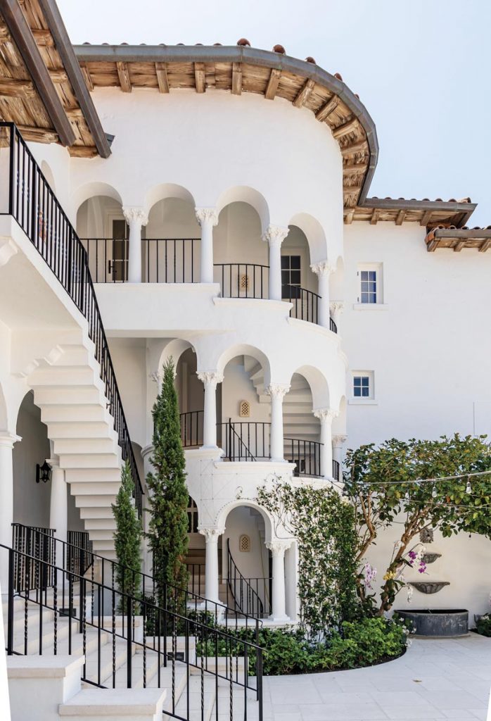 Kirchhoff and his team fully restored the circular, open-air courtyard staircase, which Mizner modeled after one he saw in Venice. Photo by Nickolas Sargent