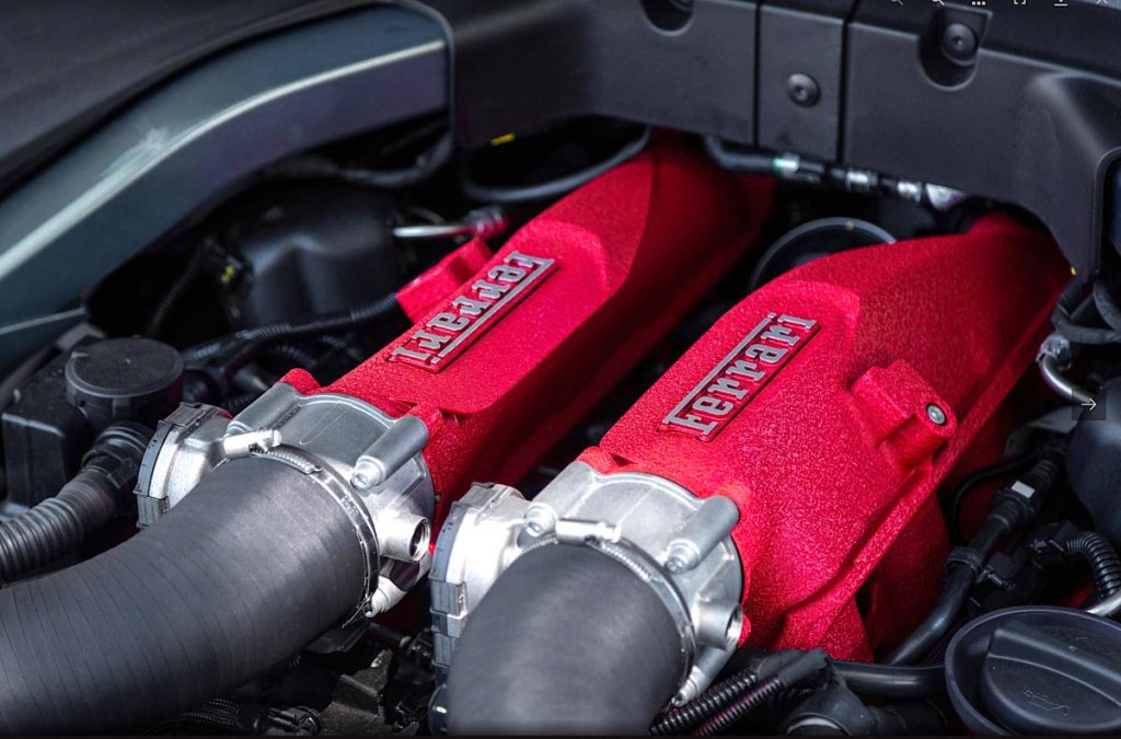 Ferrari Roma twin-turbocharged 3.9-liter V8, packing an impressive 612-horseys and 561 torques