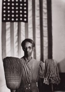 Gordon Parks’ American Gothic (Portrait of Ella Watson), Washington, D.C. (1942) is part of the “Politics, Labor, and Justice” section of the exhibition. Courtesy of and © The Gordon Parks Foundation